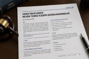Vergi Dairesinin Mükellefiyeti Re’sen Terkini ve Hukuki Sonuçları
